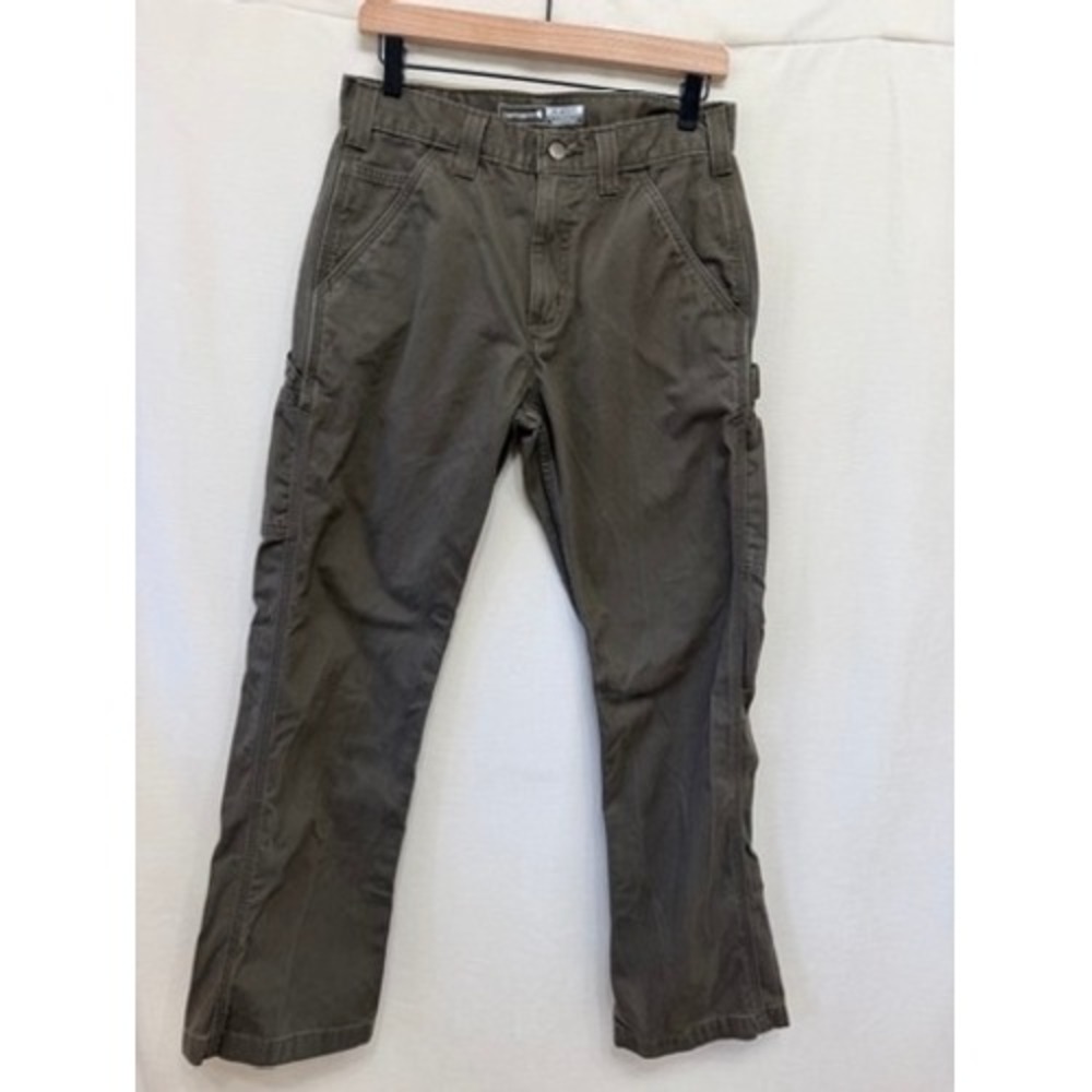 Carhartt Relaxed Fit Carpenter Pants Olive Green Utility Workwear 30 x 30
